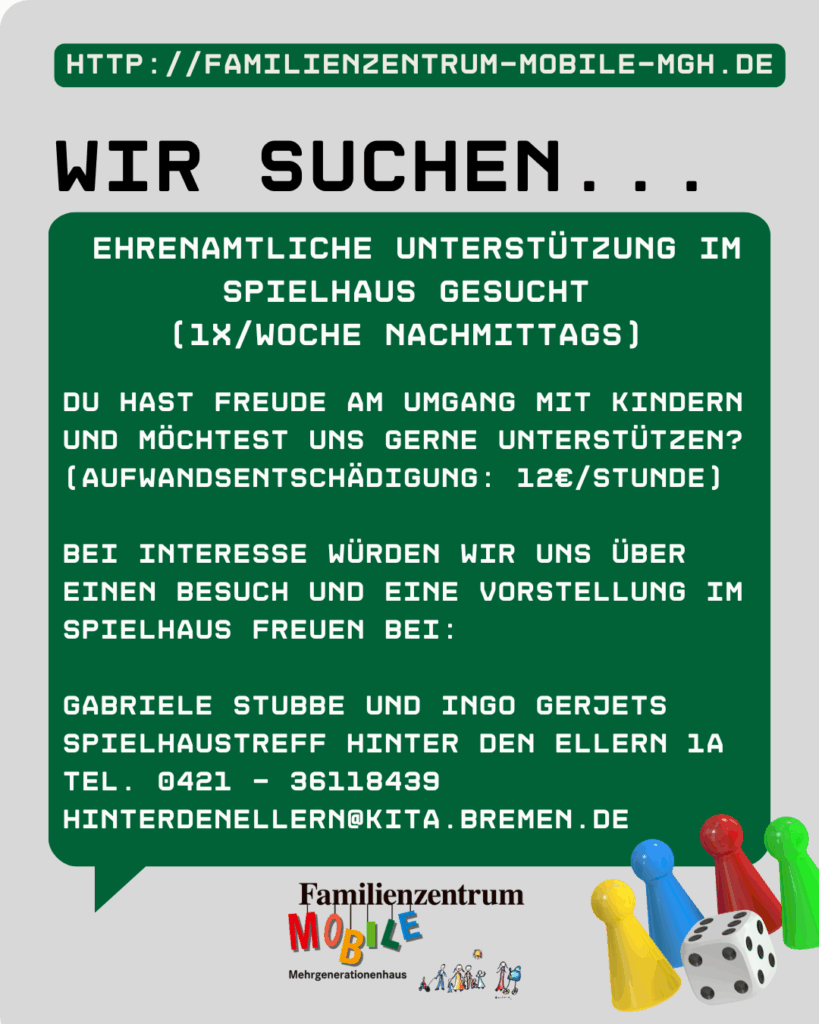 Gesuch - Ehrenamt Spielhaus